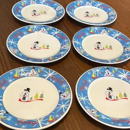 Coca Cola Snowman Desert Plates 6