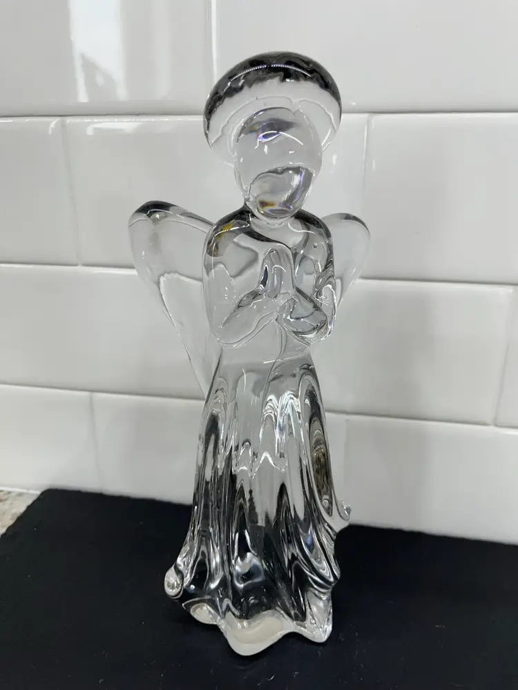 Clear Crystal Praying Angel