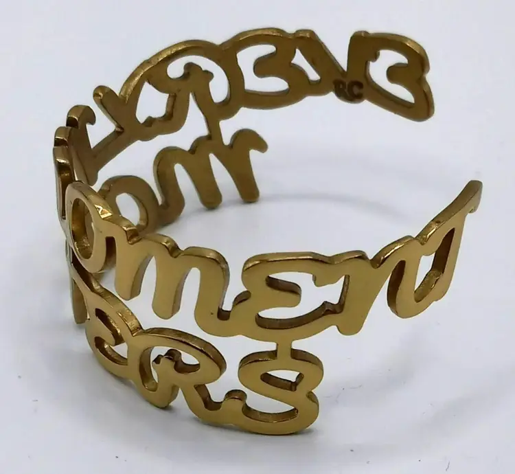 Rustic Cuff Every Moment Matters Gold Tone Cut Out Cuff Bracelet