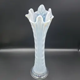 Antique Fenton Diamond Point Columns Opalescent Vase