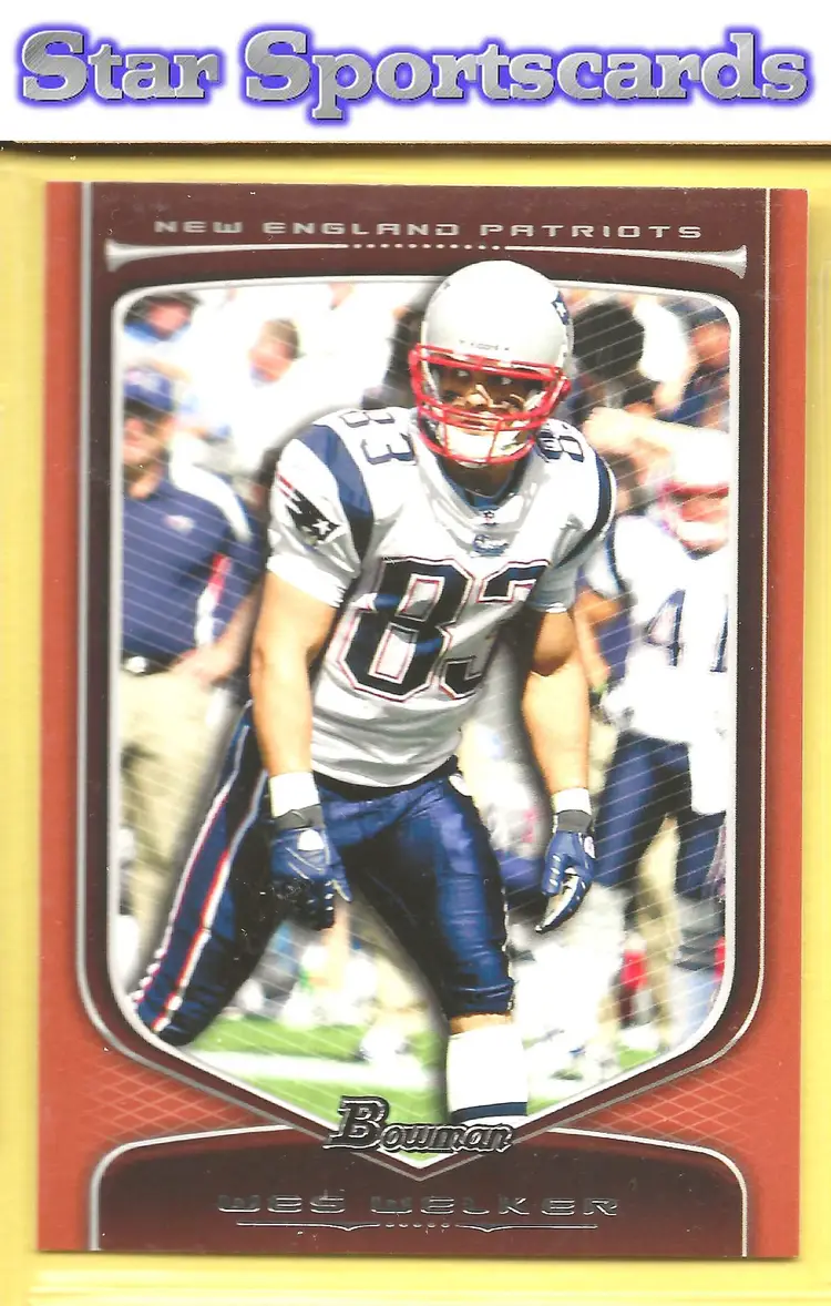 2009 Bowman Draft Picks #80 Wes Welker Red New England Patriots