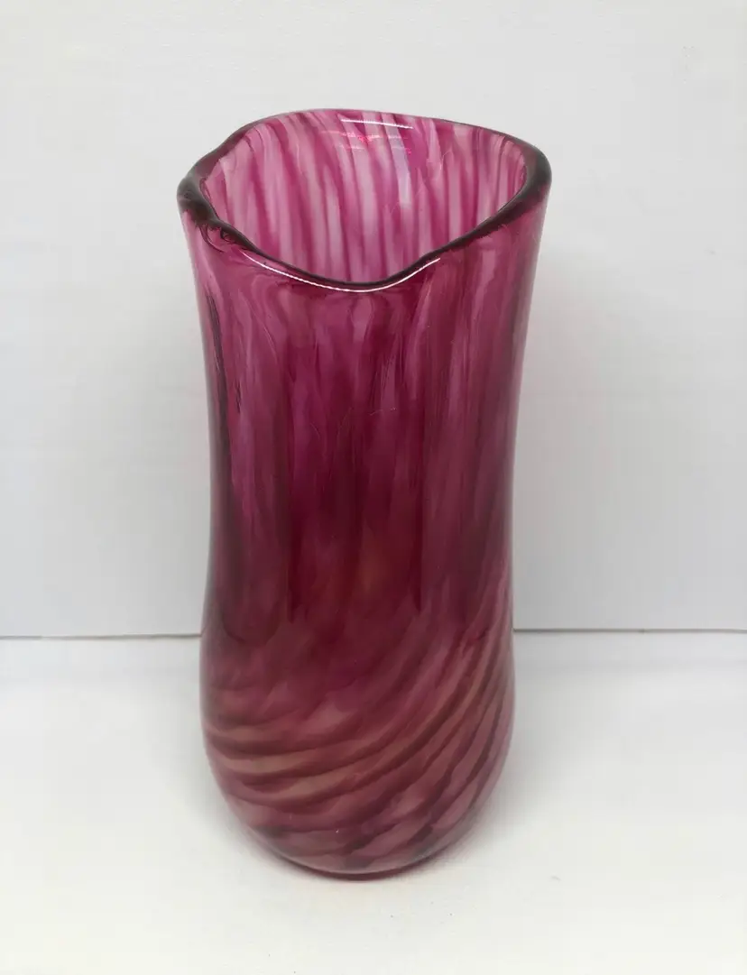Hand-Blown Art Glass Signed Spinfire Christof Vase