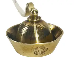 14" Vintage Candle Snuffer Brass Engraved Flower