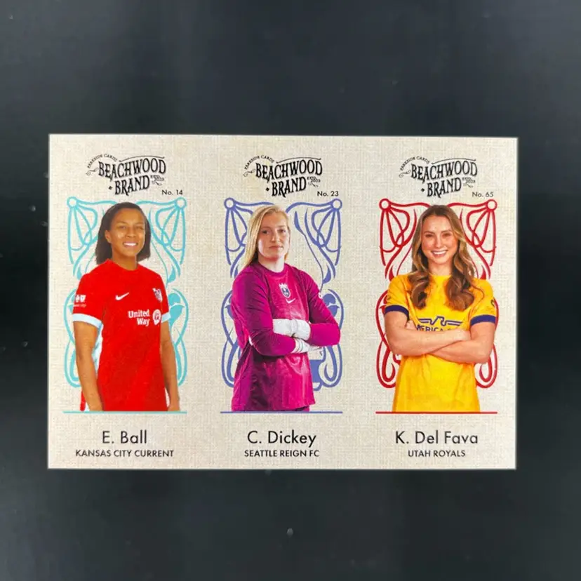 Claudia Dickey & Elizabeth Ball & Kate Del Fava 2025 Parkside NWSL Vol 2 Beachwood Soccer Card