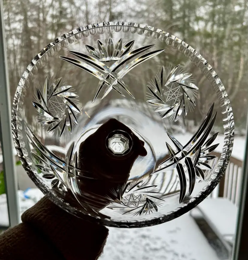 Vintage Lead Crystal Pedestal Bowl