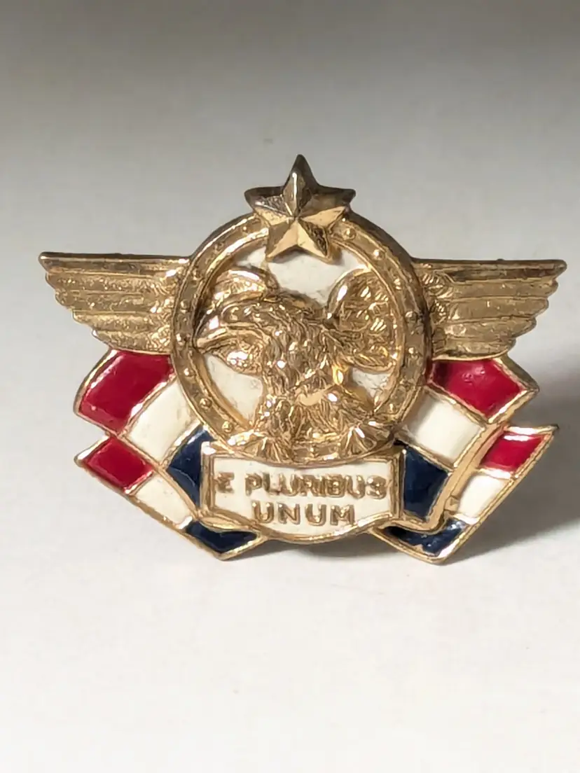 Vintage Accessocraft WWII Patriotic War Relief Brooch Gold Tone