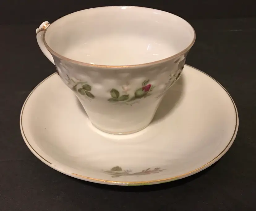 Royal Chelsea Made In Japan Pink Rose Dimpled Texture Patterned Tea Cup And Saucer