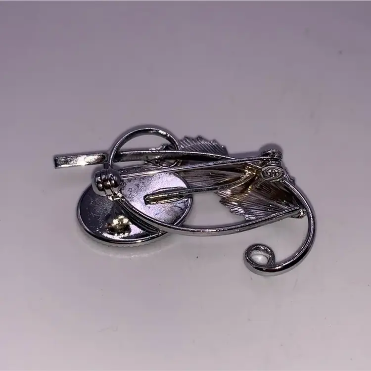 Abalone Leaf Silver Toned Brooch