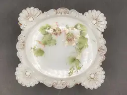 Antique Milk Glass Dresser Box, 3“ X 6“-GLOWS! - READ