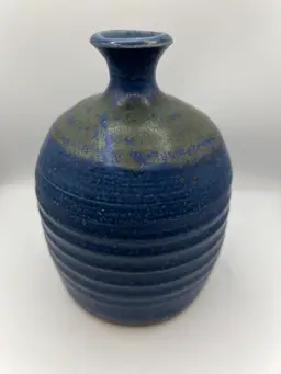 VTG MCM Studio Art Pottery Hand Made Stoneware Signed Vase 6 in