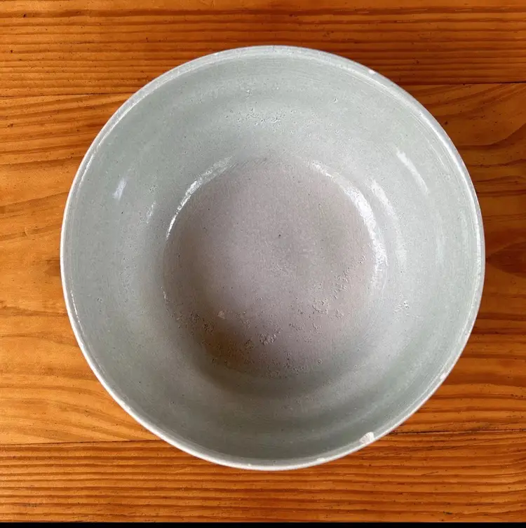 Vintage Mountainside Pottery MP Bowl 8.75” Lt Blue Green Made In USA