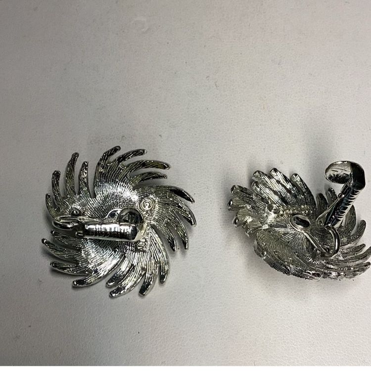 Faux Pearl & Silver-tone 1962 Pinwheel Sarah Coventry Clipon Earrings