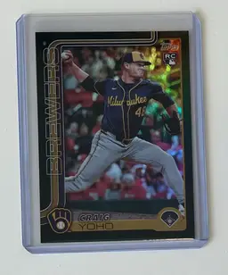 Craig Yoho RC Black Rainbow Foil /10 Milwaukee Brewers