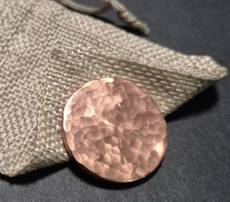 Golf Ball Marker - 1.25 inch diameter - Hand Hammered Copper Marker