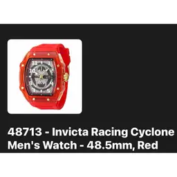 Invicta Racing Cyclone Men's Watch - 48.5mm, Red