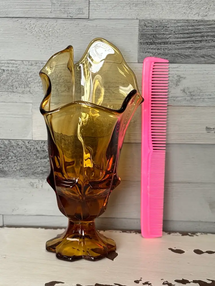 Fenton Valencia Amber Handkerchief Vase