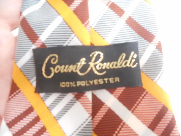 Vintage Retro Plaid Black White Yellow Burgundy Mod Men's tie 1970s