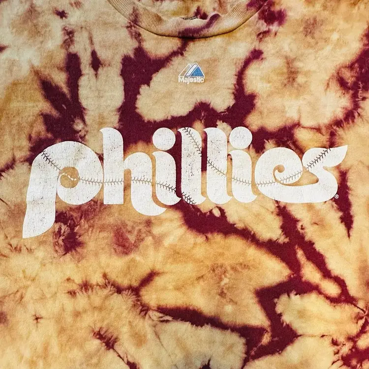 Philadelphia Phillies Utley Cropped Tie Dyed T-shirt 2XL