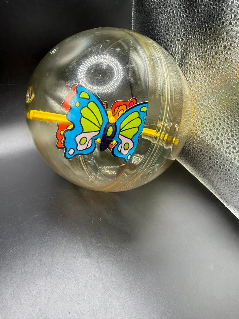 1970s Playskool Clear Plastic Butterfly Flutter Ball