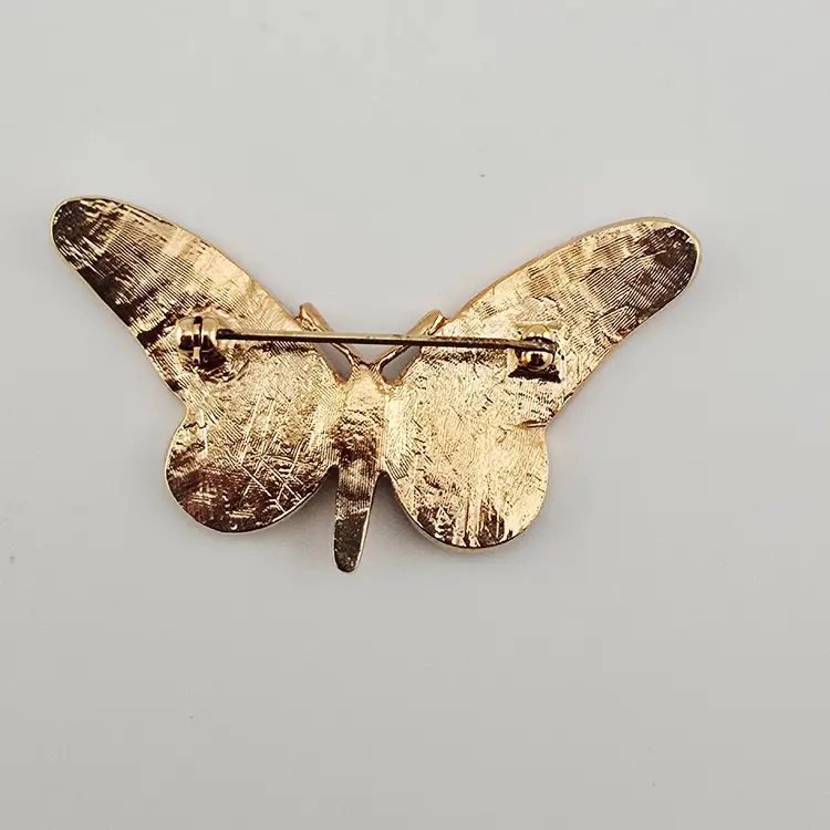 Green Enamel Butterfly Brooch