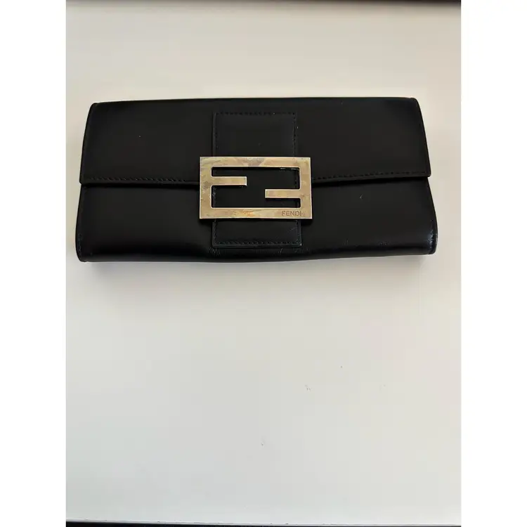 FENDI Zucca Canvas Leather Bifold Long Wallet