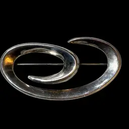 Taxco Mexico 925 Sterling Silver Swirl Brooch 3”