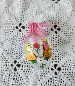 Hand Painted Glass Easter Egg Ornament