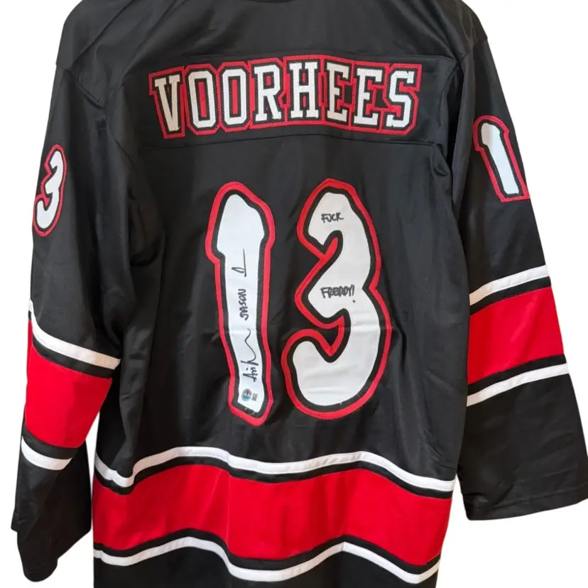 New Ari Lehman Signed Jason 1 Inscription Friday the 13th Jason Voorhees Hockey Jersey