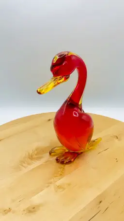 Murano Art Glass Amberina Duck Swan Goose Sommerso Figurine