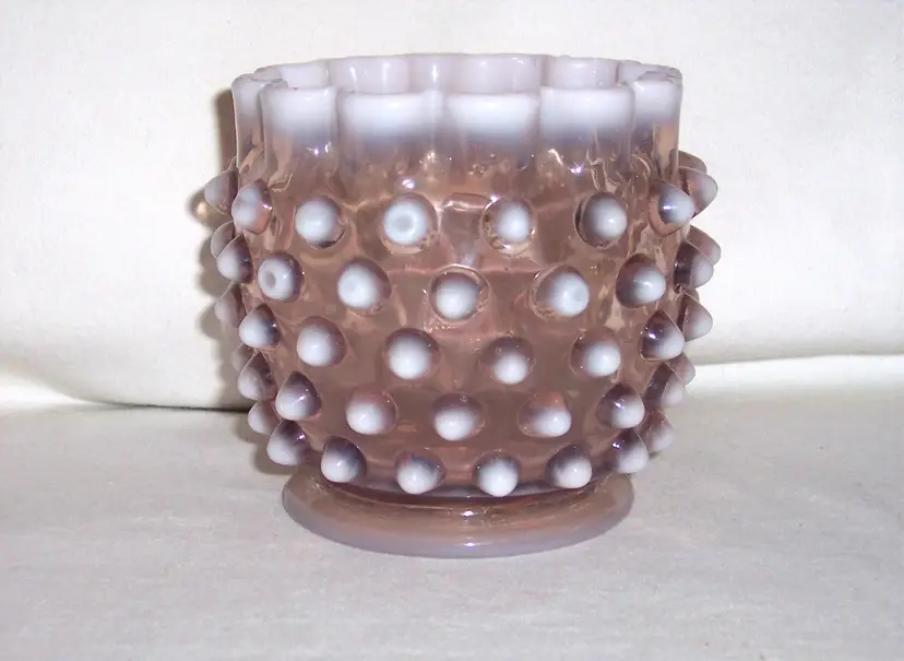 #01 Hobbs Brockunier Dew Drop Hobnail Spooner Vase Light Pinkish Purple