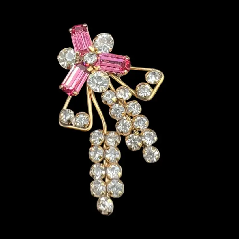 Bow Style Rhinestones On 1/20 12k GF Brooch/Pendant Marked Star-Art