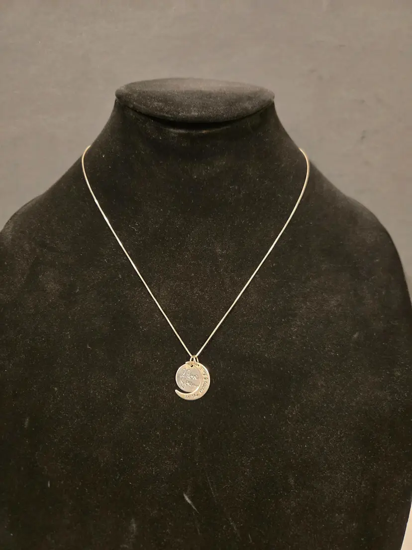 Sterling Silver 925 I Love You To The Moon And Back Necklace