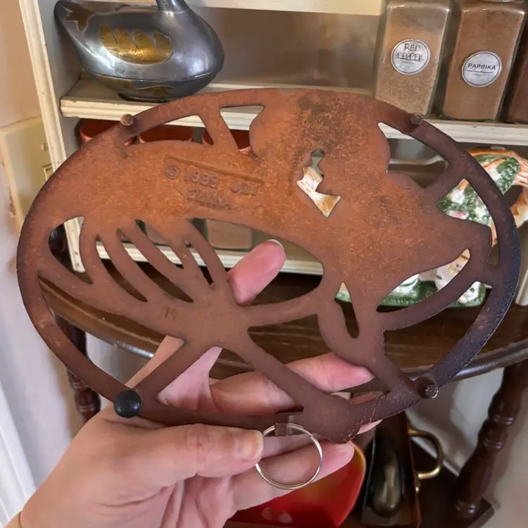 Vintage Copper Cast Iron Baking Motif Trivet Wall Hanging