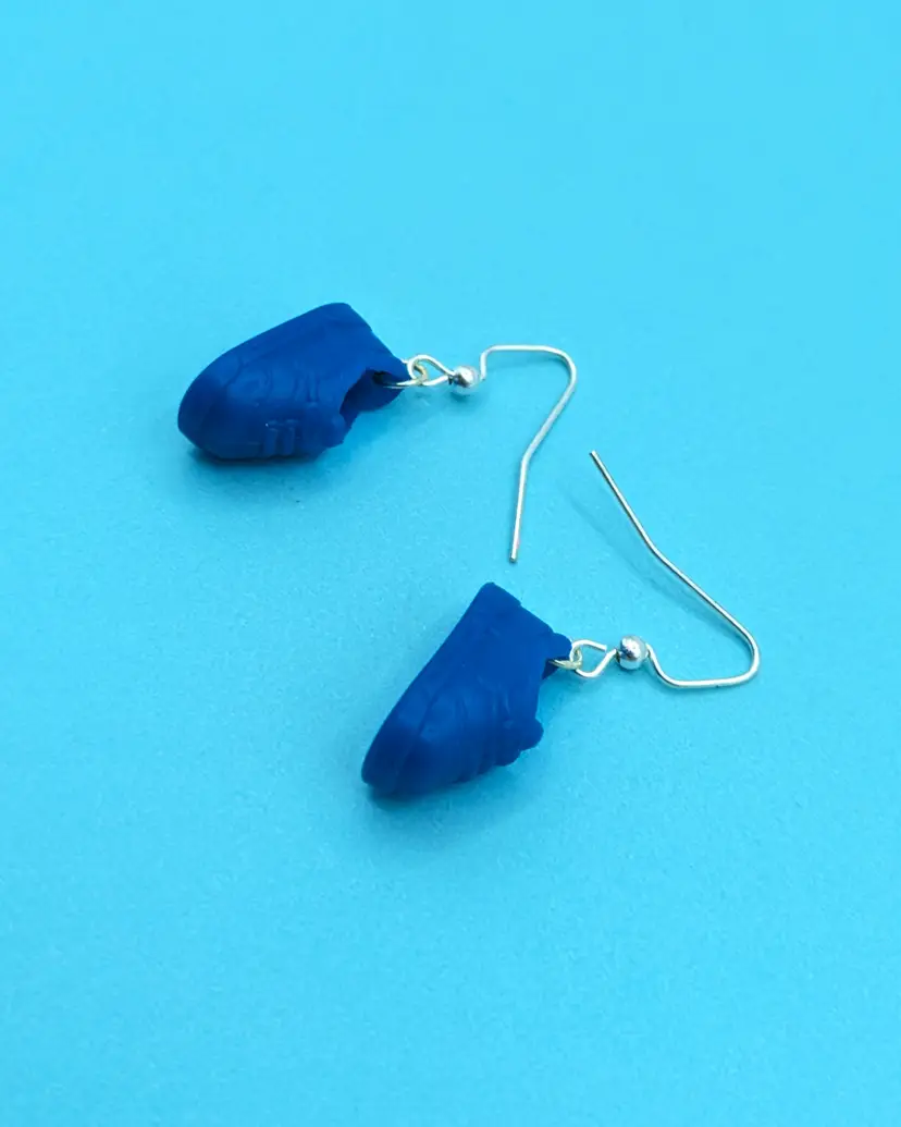 Funky Blue  Mini Barbie Sneaker Dangling Earrings