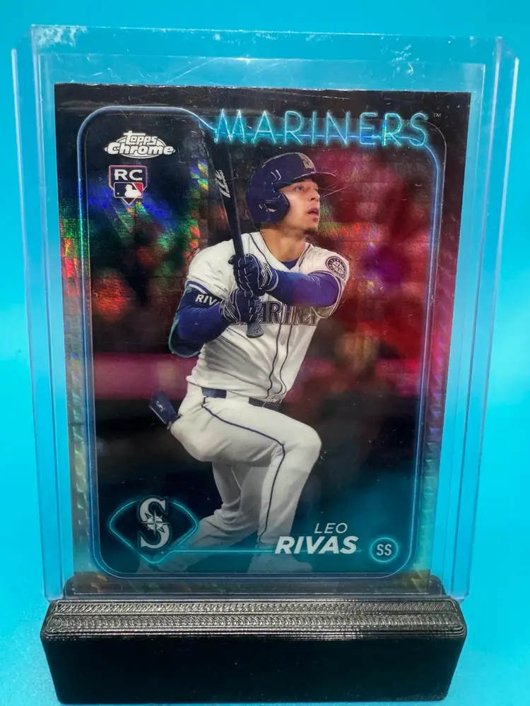 Leo Rivas Topps Chrome Update Prism Refractor RC Seattle Mariners