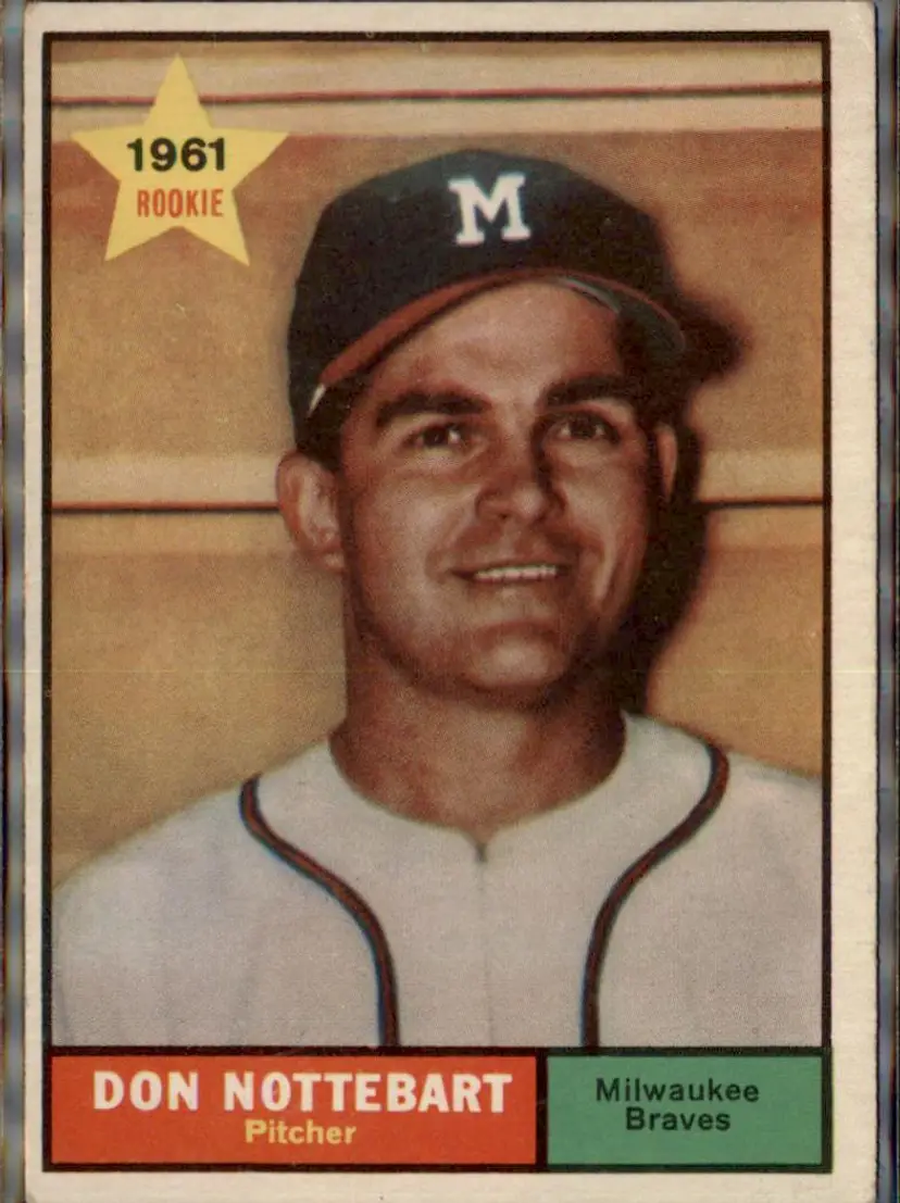 1961 Topps #29 Don Nottebart - ( ) - Milwaukee Braves