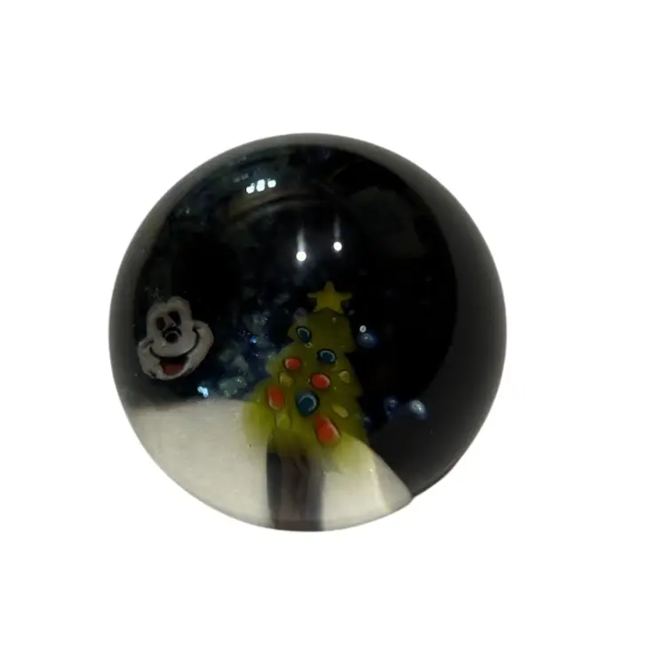 Marble - Zac De Simone 3D Mickey Mouse & Christmas Tree In Snowy Field - 1.5”