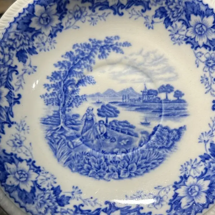 Vintage Set Of 4 Berry Bowls Silverdale Hanley, England Beautiful Blue Color No Chips Or Cracks 1930-1950’s