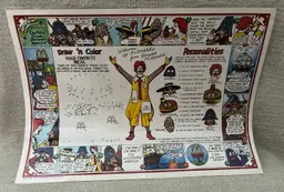 1977 Ronald McDonald Corp Activity Paper Plastic Laminate Placemat Captain Crook