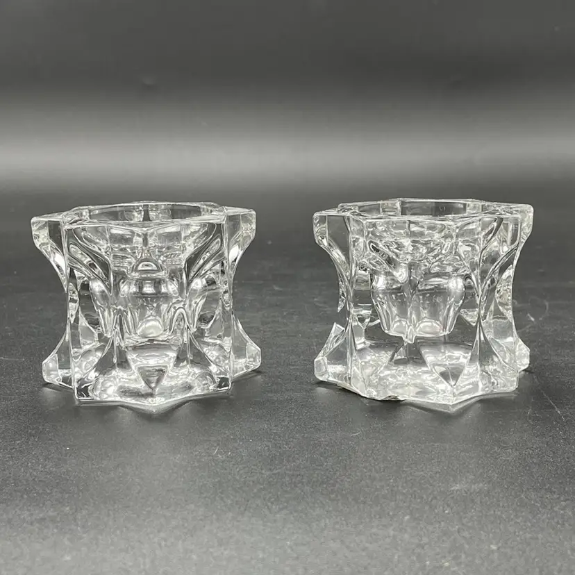 Mikasa Sparkling Star Crystal Votive Candle Holders Set of 2 Vintage