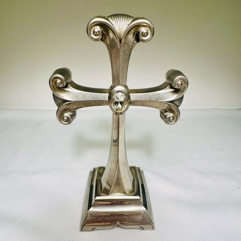 LENOX Silver Plated Cross with Zyrcon (diamond) stone Standing Cross