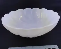 Hazel Atlas Alpine Pattern White Milk Glass Bowl