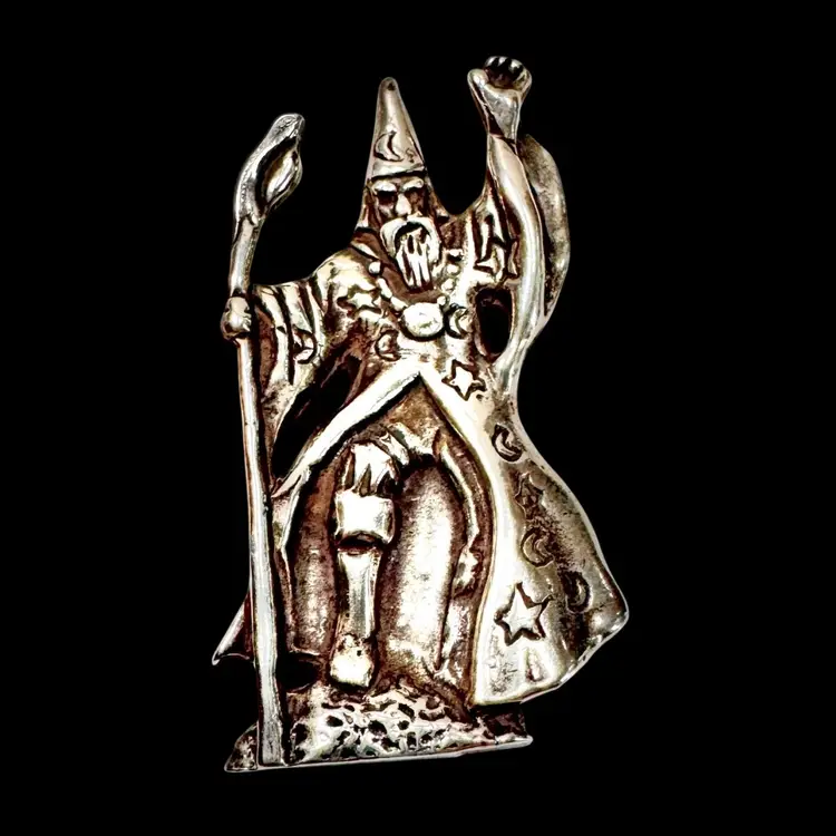 Sterling Silver Merlin/Gandalf Wizard Pendant