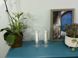 Pair of Vintage Studio Nova 9" Crystal Floating Candleholder