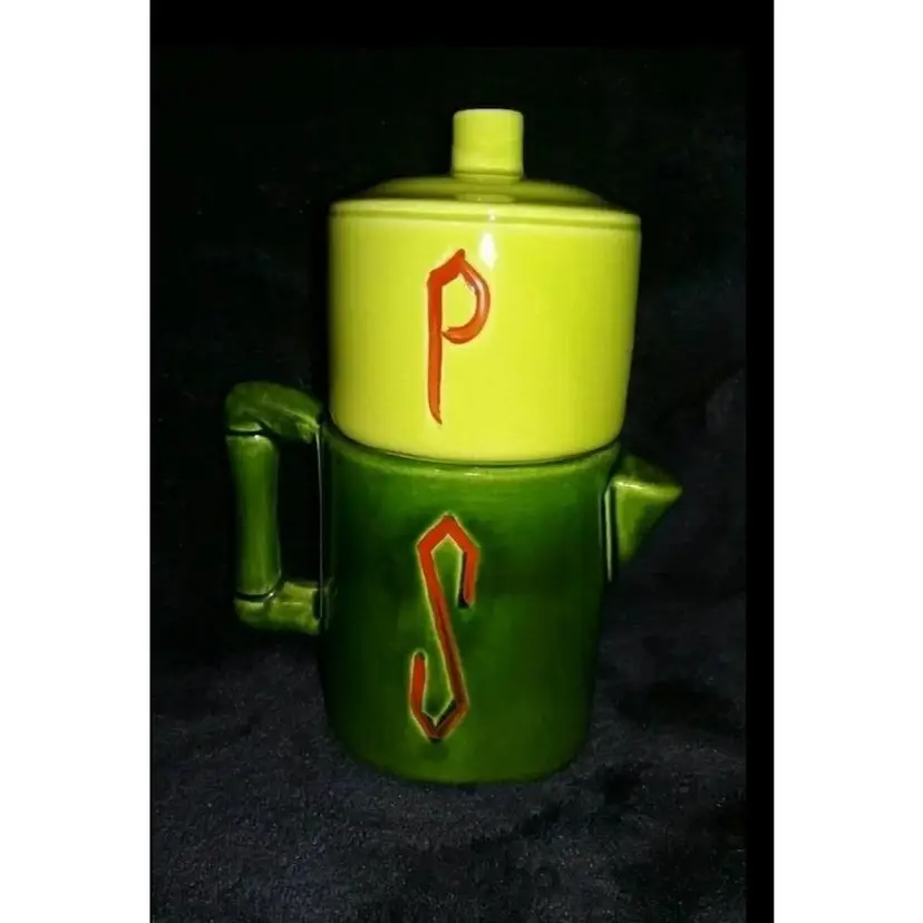 1930s Stacking Coffee Pot Salt & Pepper Cream & Sugar Shapes