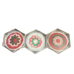 Acrylic Glass And Cork Christmas Wreath Coasters