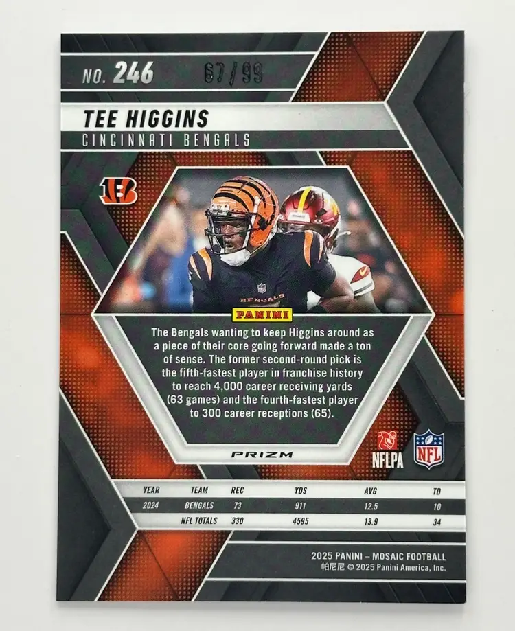 Tee Higgins Bengals Mosaic Blue Prizm #67/99