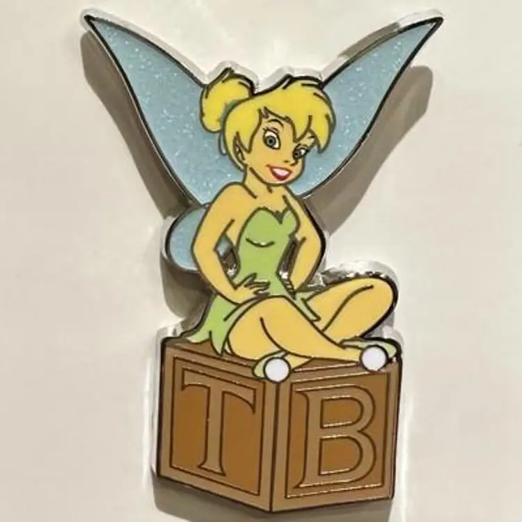 Disney Tinker Bell Pin 2022 New Peter Pan Disney Letter Block TB pin