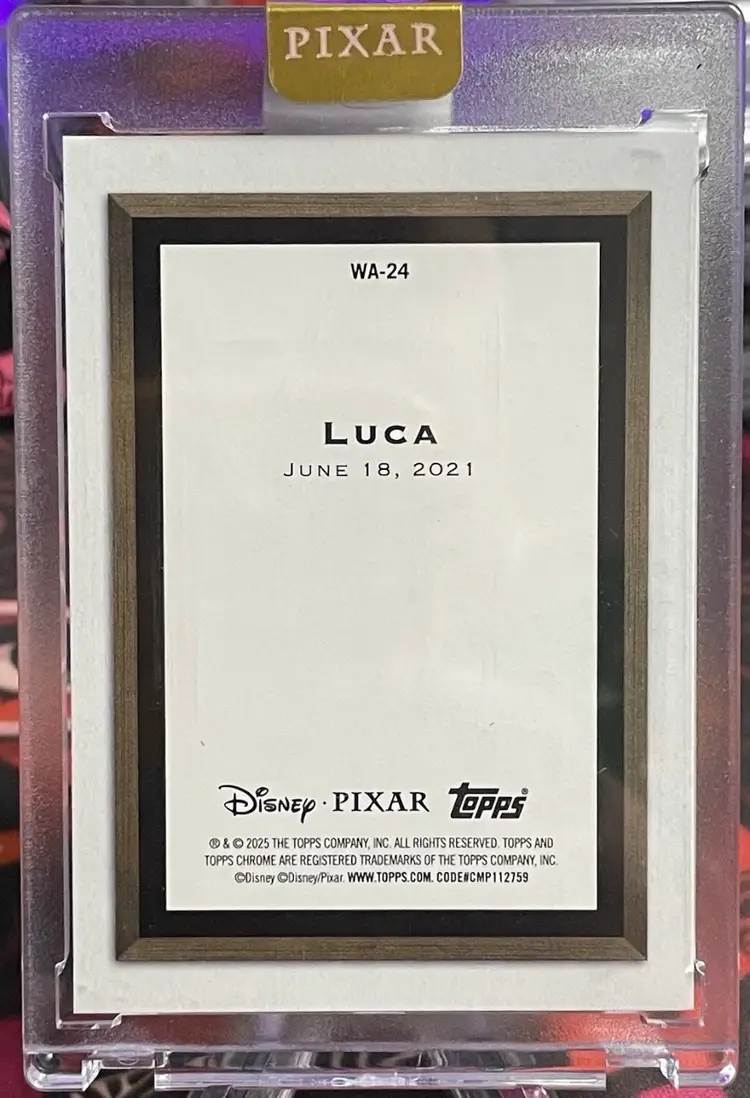 2025 Topps Pixar Gold Luca Wall Art Encased #/100