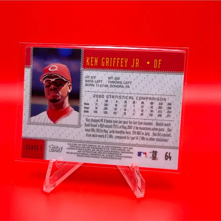 Ken Griffey Jr 2001 Topps Gold Label Class 1 Cincinnati Reds